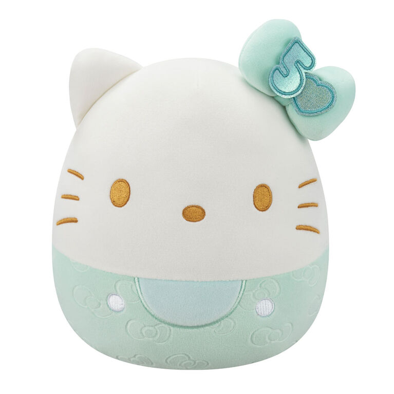 Squishmallows 8" Plush - Hello Kitty 50th Anniversary Embossed Bows: Teal Hello Kitty
