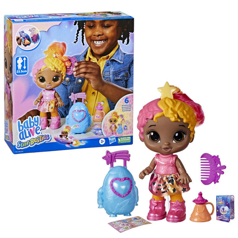 Baby Alive Star Besties Doll, Bright Bella, 8-inch Space-Themed Baby Alive Doll, Baby Alive Accessories