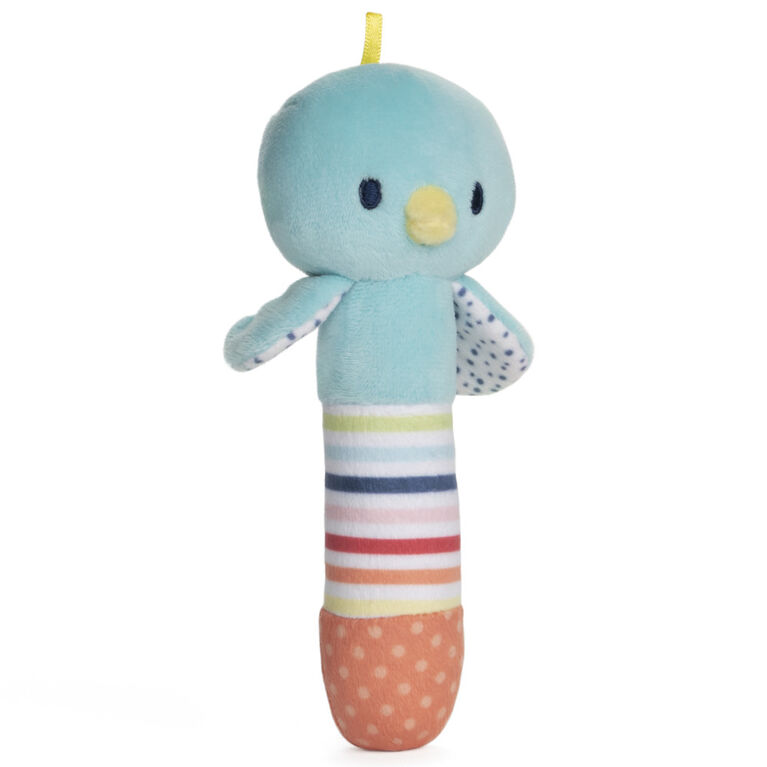 Baby GUND Tinkle Crinkle Stick Rattle Birdie Sensory Stimulating Plush, 5.5"