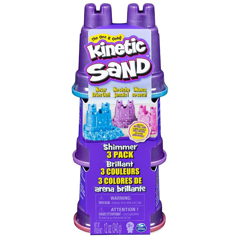 Kinetic Sand - Shimmer Sand 3 Pack with Molds and 12oz of Kinetic Sand