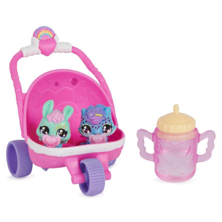 Hatchimals Alive, Hatch N' Stroll Playset with Stroller Toy and 2 Mini Figures in Self-Hatching Eggs