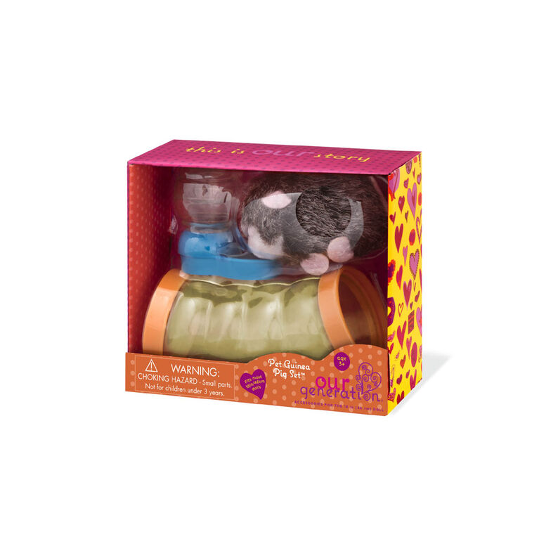 Our Generation, Pet Guinea Pig Set, Plush Pet for 18-inch Dolls