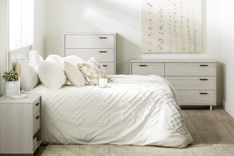 Fynn Table de chevet avec organisateur de fils Chêne hivernal Fynn Table de chevet avec organisateur de fils Chêne hivernal