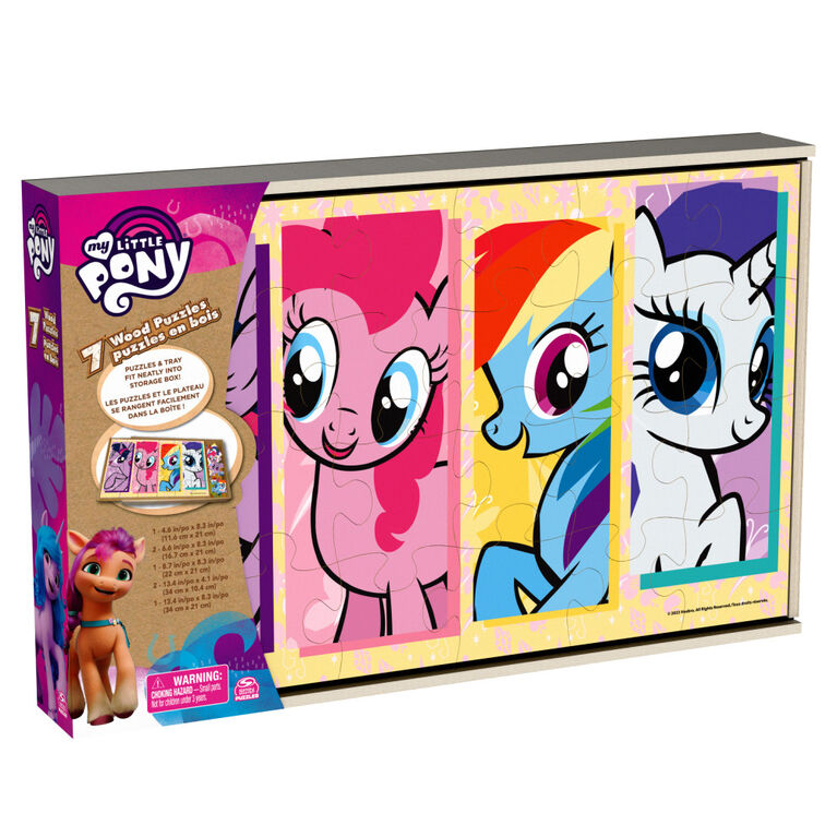 My Little Pony, 7 Wood Puzzle Pack Jigsaw Activity Bundle 12-Piece 16-Piece 24-Piece