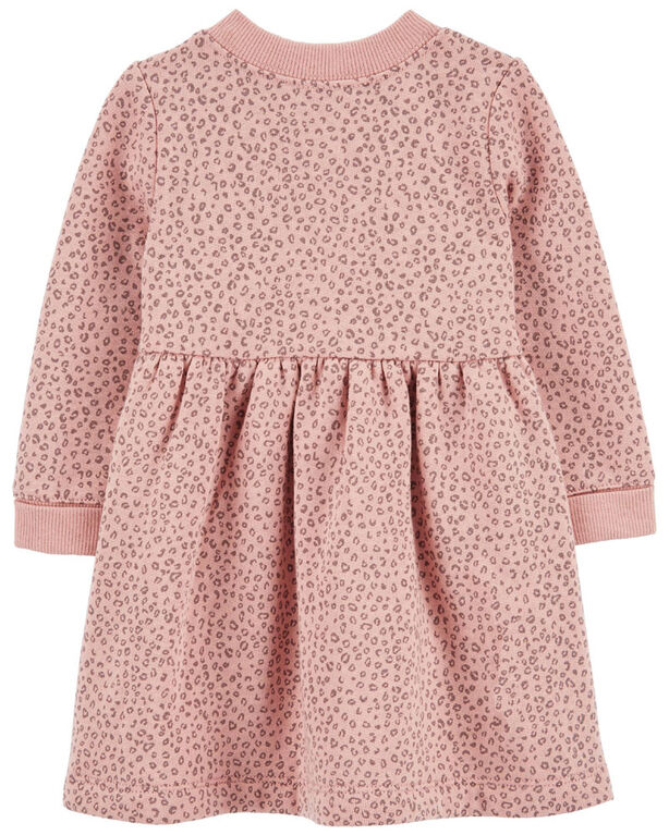 Carter's Leopard Fleece Dress Pink  12M