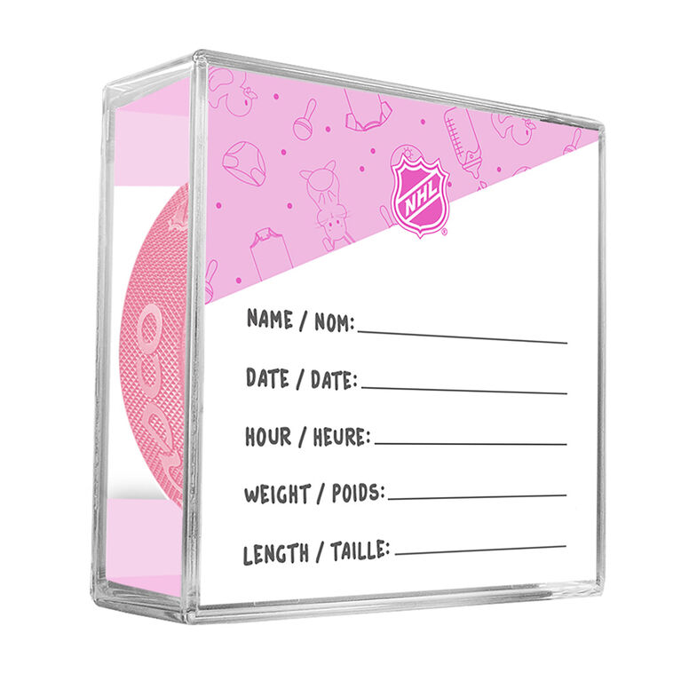 NHL Winnipeg Jets new fan is born logo on pink puck in cube