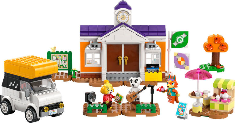 LEGO Animal Crossing K.K.'s Concert in the Plaza Building Set with a Café, Car Toy and Stage, 77052