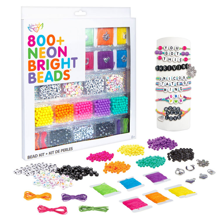 800+ Neon Bright Bead Kit