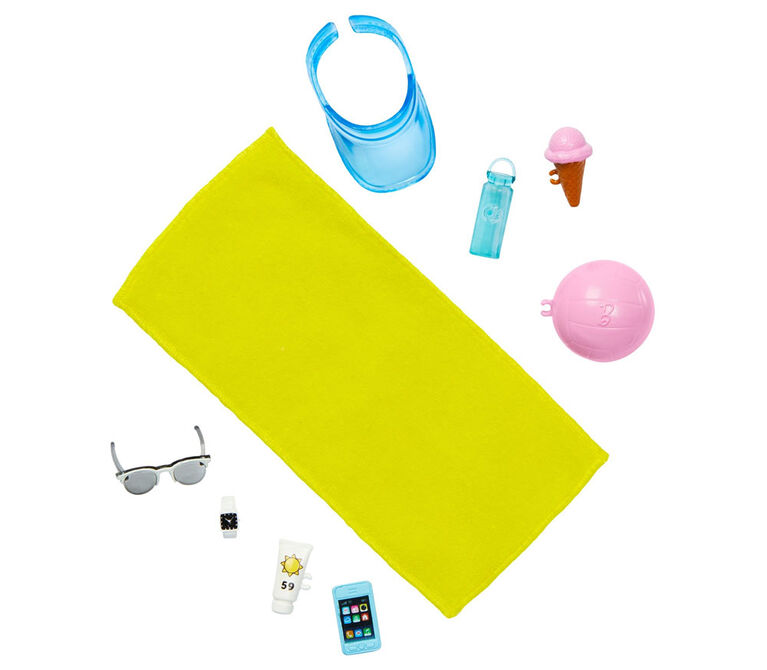 Barbie-Ken Plage-Poupée blonde short de bain et accessoires de plage