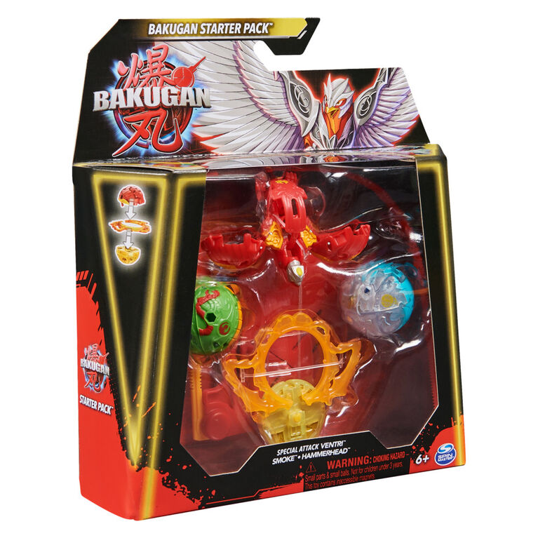 Bakugan Starter 3-Pack, Special Attack Bruiser, Octogan, Nillious, Customizable Spinning Action Figures and Trading Cards