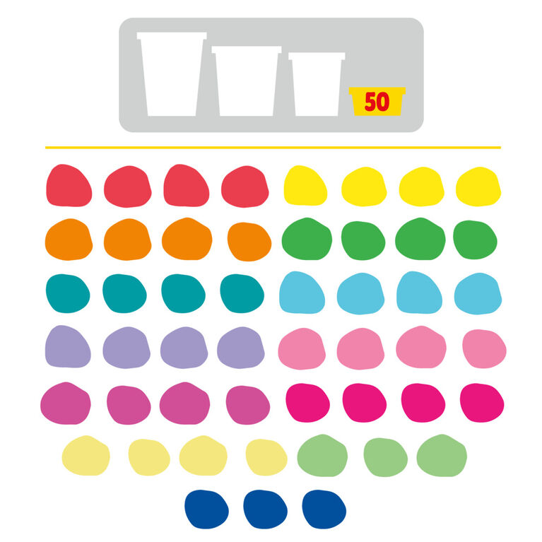 Play-Doh Pack de 50 pots arc-en-ciel, mini pots de pâte à modeler