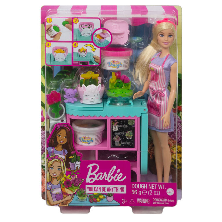 Barbie-Coffret Fleuriste avec Poupée, Pâte à modeler et plus