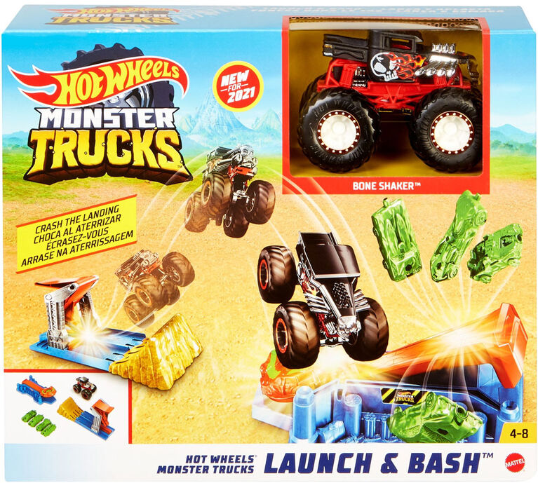 Hot Wheels Monster Trucks Launch and Bash Playset