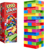 Jeu UNOStacko pour les enfants et la famille avec 45blocs à empiler colorés et un plateau