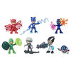 PJ Masks Hero and Villain Figure Set Preschool Toy, 7 PJ Masks Action Figures with 10 Accessories