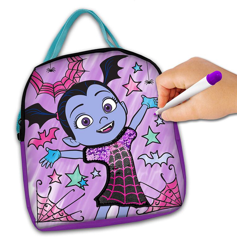 Trousse de décoration de sac à main à paillettes "Colorie et Personnalise" Vampirina.