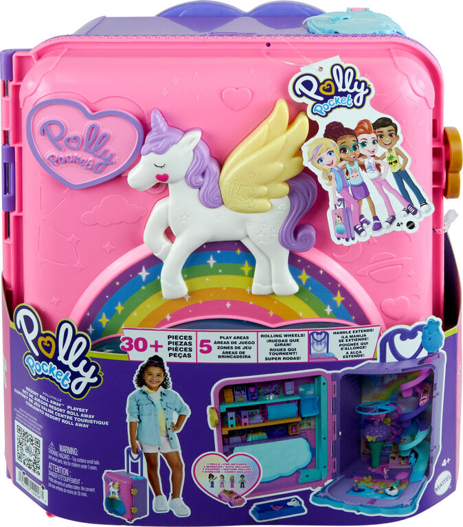 Polly Pocket Dolls Pollyville Resort Roll Away Playset
