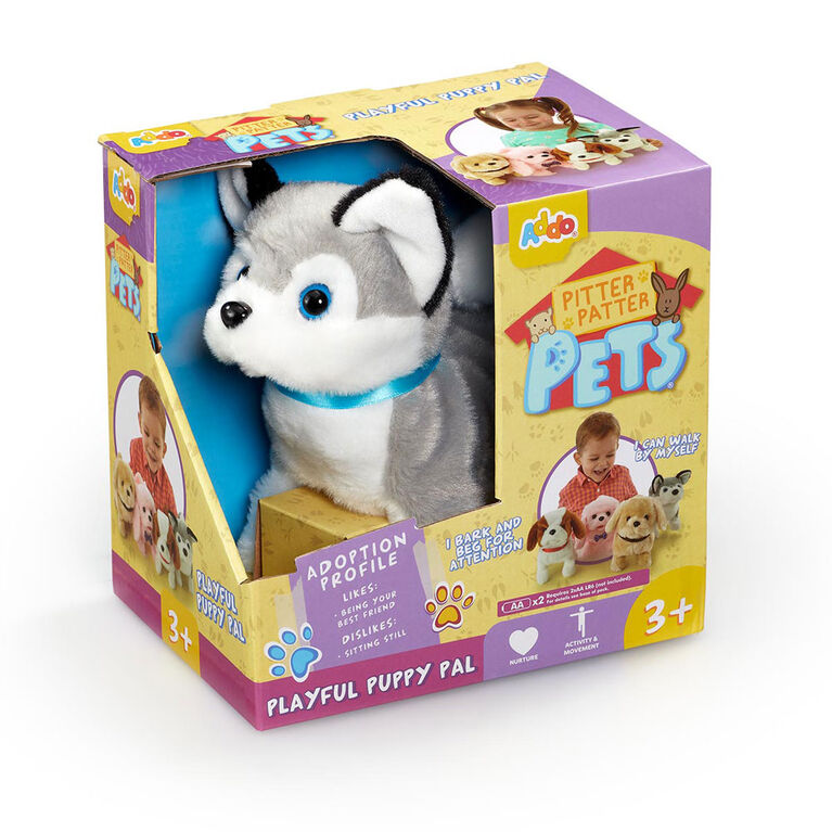 Pitter Patter Pets Playful Puppy Pal Grey and White Husky