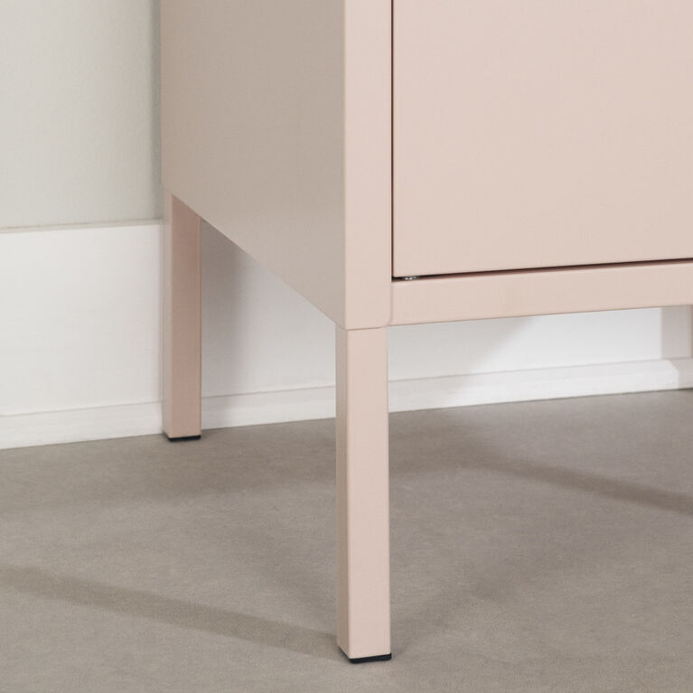 Dylane Metal 1-Door Nightstand Pale Pink