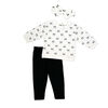Baby Mode Ensemble 3 pièces pull-shirt oversize et legging : Noir à fleurs