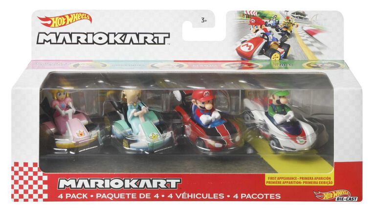 Hot Wheels - Mario Kart - Coffret de 4 Véhicules