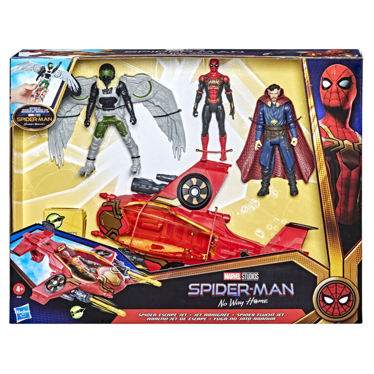Marvel Spider-Man Jet araignée avec 3 figurines articulées