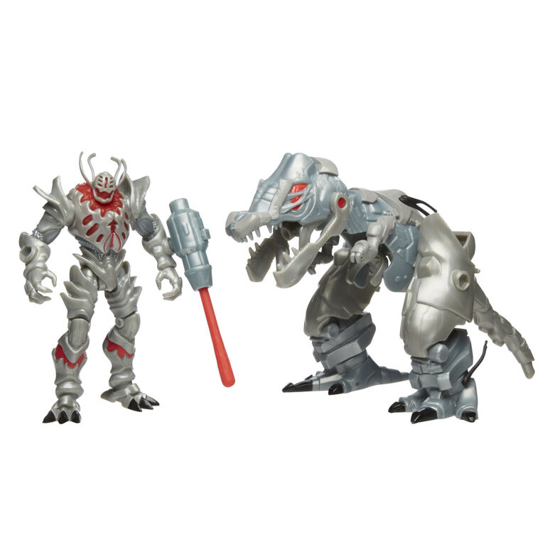 Marvel Mech Strike Mechasaurs 4.5" Ultron Primeval with T-R3X Mechasaur Action Figures, Super Hero Toys