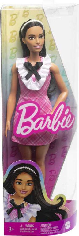 Barbie Fashionistas Doll #209 with Black Hair and a Plaid Dress