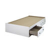 Country Poetry Mate's Platform Storage Bed with 3 Drawers- White Wash