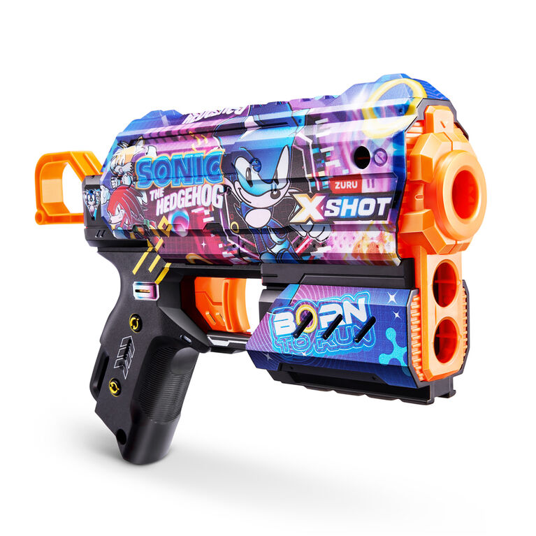 XSHOT SKINS FLUX Sonic The Hedgehog Blaster (8 Air Pocket Technology Darts) by ZURU