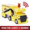 PAW Patrol, Camion 2-en-1 transformable X-Treme Truck de Ruben avec excavatrice, grue, sons et lumières, figurines