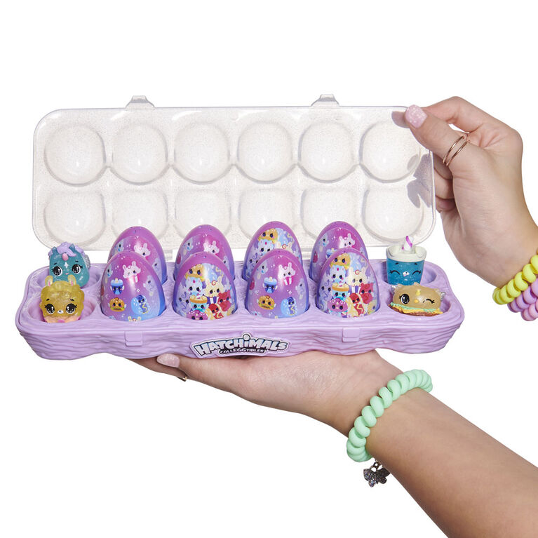 Hatchimals CollEGGtibles, Limmy Edish Hatchy Treat Yo'Self 12-Pack Egg Carton with Exclusive Hatchimals 