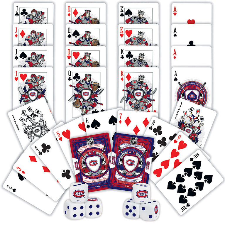 Masterpieces Puzzle Company Montreal Canadiens Two Decks Of Playing Cards & Dice Set Card Game