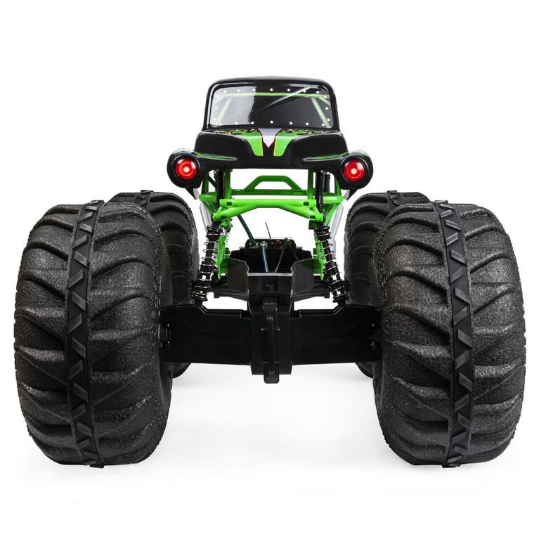 Monster Jam, Official Mega Grave Digger All-Terrain Remote Control Monster Truck with Lights, 1:6 Scale