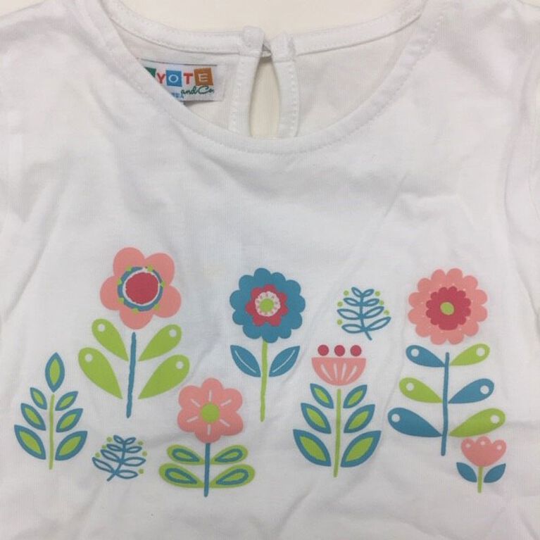 Coyote and Co. White Long Sleeve tee with Flower Print - size 0-3 months