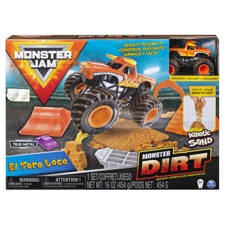 Monster Jam El Toro Loco Monster Dirt Deluxe Set Featuring 16oz