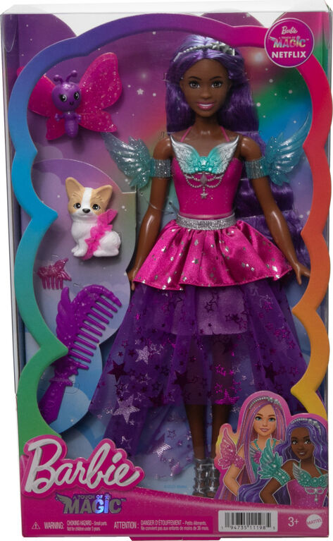 Barbie-A Touch of Magic-Brooklyn-Poupée avec 2 animaux féeriques