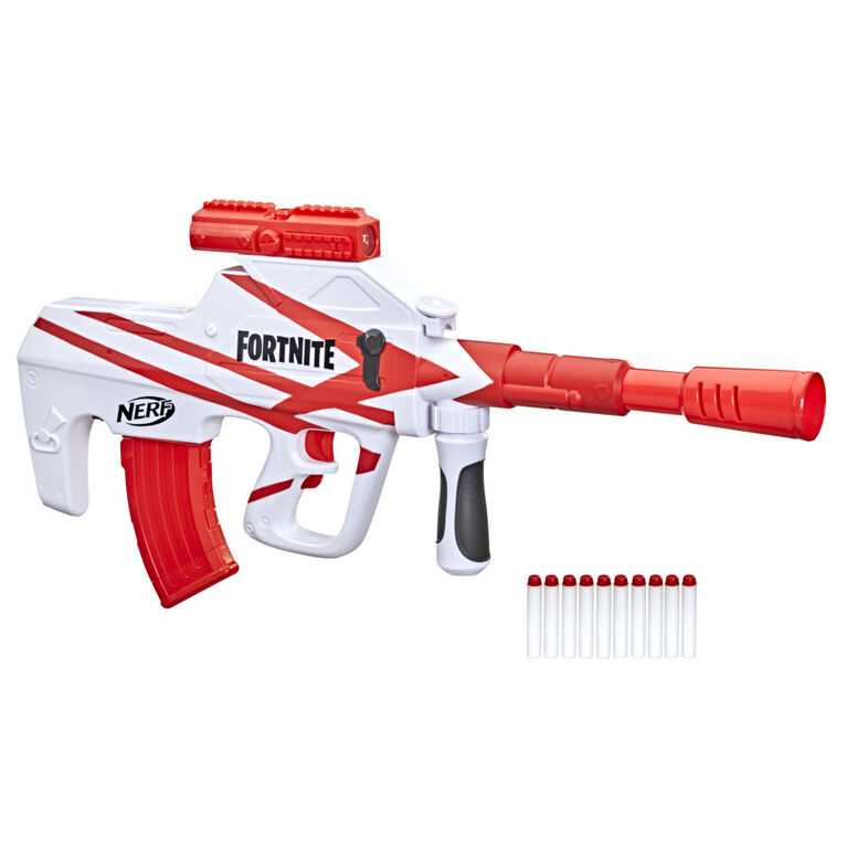 Nerf Fortnite B-AR Motorized Dart Blaster -- Fortnite Converge Wrap, Motorized 10-Dart Blasting, 10-Dart Clip