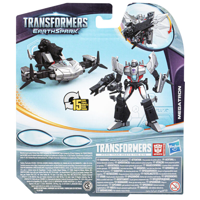 Transformers EarthSpark, figurine Megatron classe Guerrier de 12,5 cm, jouet robot