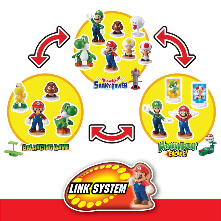 Epoch Games Super Mario Rally Tennis, Tabletop Skill and Action Game with Collectible Super Mario Action Figures