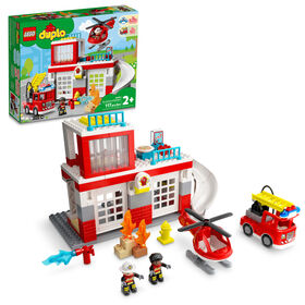 LEGO DUPLO La caserne de pompiers et l'hélicoptère de secours 10970 Jeu de construction (117 pièces)
