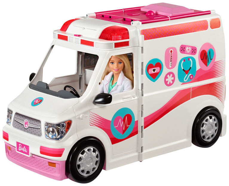 Barbie Care Clinic Vehicle Playset, 2+ feet with Lights & Sounds