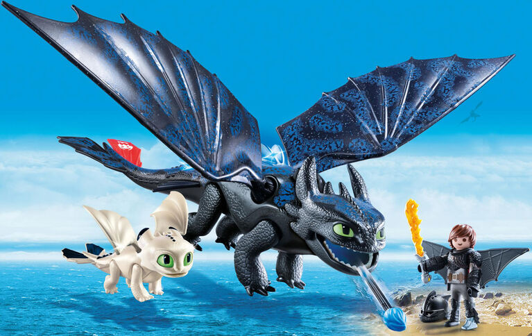 Playmobil - How To Train Your Dragon -  Krokmou et Harold avec un bébé dragon