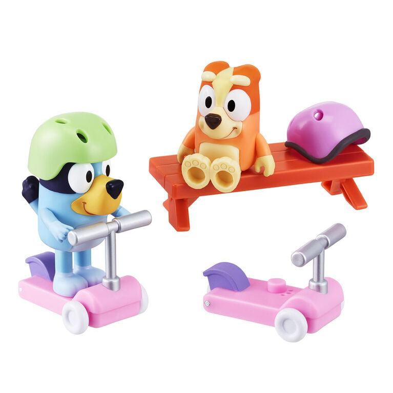 Bluey Ensemble de jeu figurine et véhicule - Temps de scooter