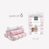 Kushies - Wash Cloths - 6 Pack Single Ply - Pink