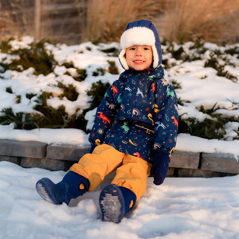 Kids Fleece Lined Rain Jackets  | Space Dinos - 2T (2-3Y)