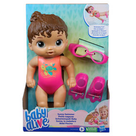 Baby Alive Petite nageuse, poup&eacute;e de 25 cm, poup&eacute;e de baignade