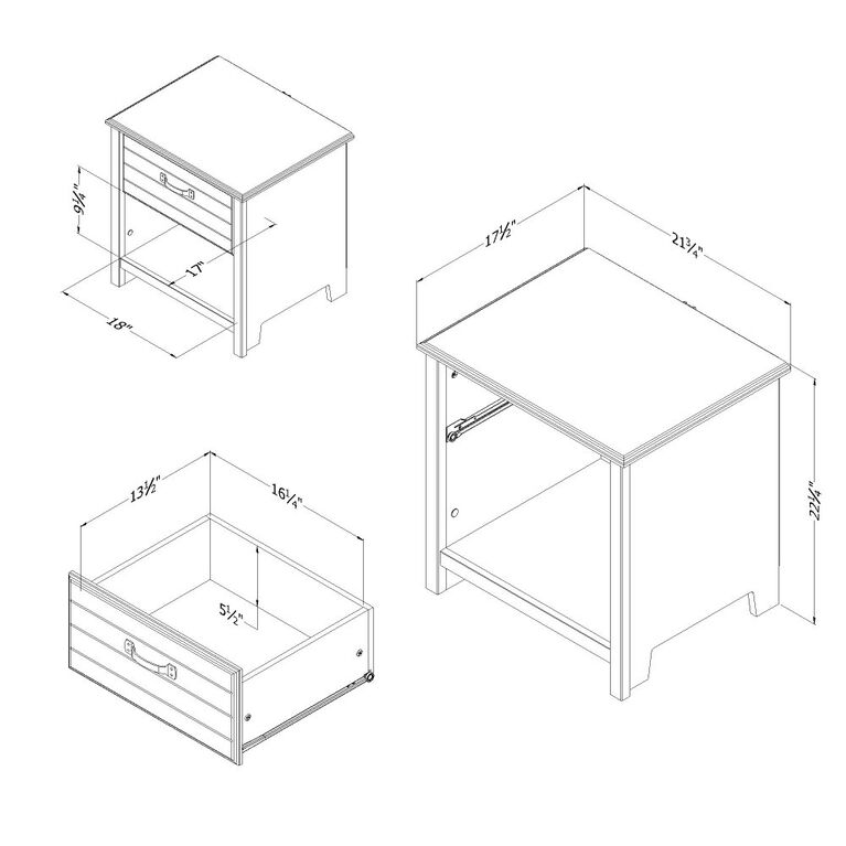 Ulysses 1-Drawer Nightstand Winter Oak