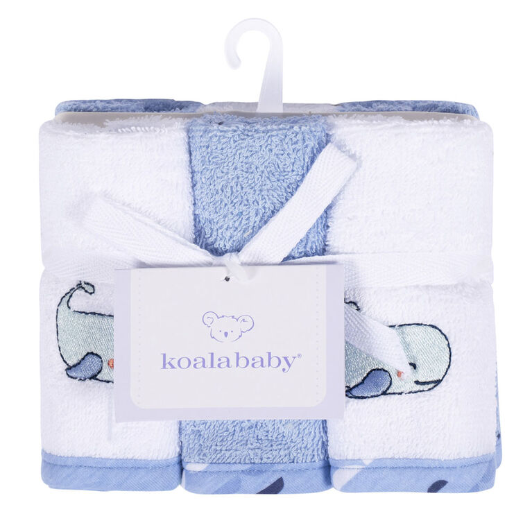 Koala Baby - Blue Woven Washcloth - 6 Pack