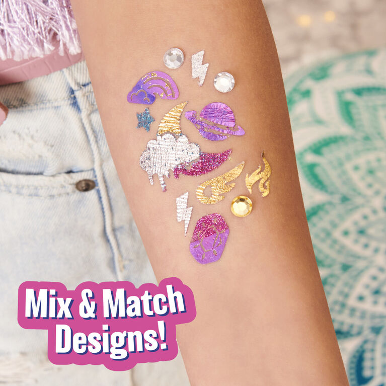 Cool Maker, Shimmer Me Body Art avec rouleau, 4 rubans métallisés et 180 motifs, tatouages éphémères